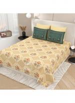 Cotton Yellow   Printed Bedsheets( 108*108)